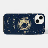天の金色の太陽と月と星 iPhoneケース (裏面横)
