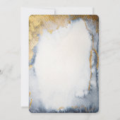 天の金色の太陽、月、星の水彩色のウェディング 招待状 (裏面)