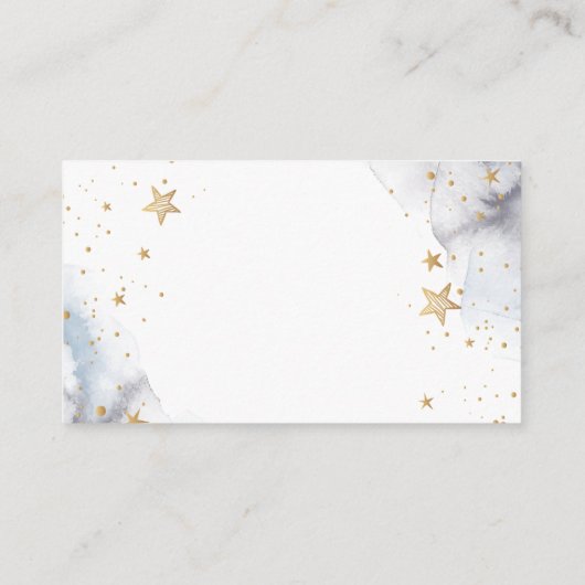天の金色の月と星の飾りカード エンクロージャーカード (裏面)