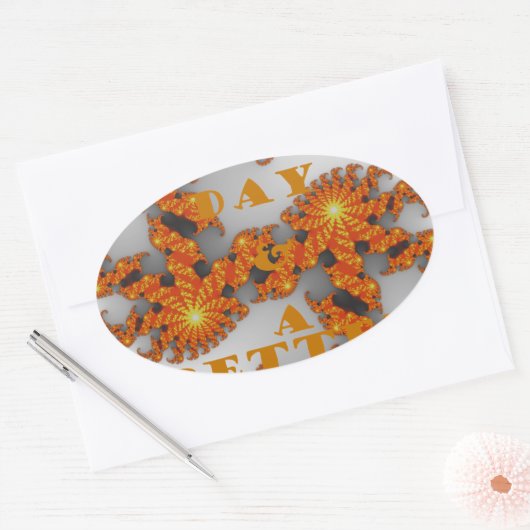 天の銀河 よい1日を そしてよい夜を 楕円形シール (封筒)