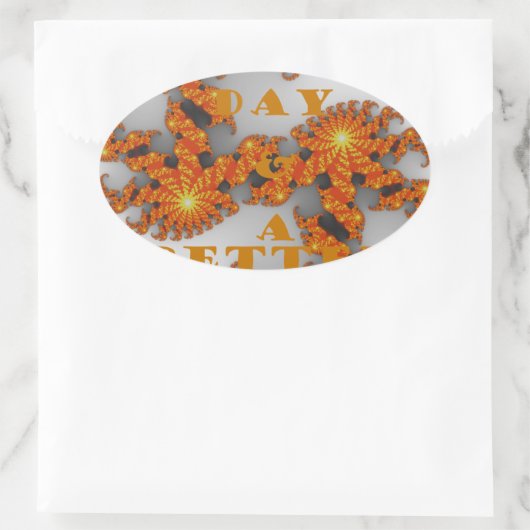 天の銀河 よい1日を そしてよい夜を 楕円形シール (バッグ)