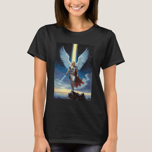 天の門の守護者 大天使ミカエル Tシャツ (正面)