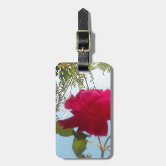 天の開花：空に対するバラ ラゲッジタグ (正面縦)