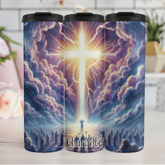 天の雲に輝く十字架 タンブラー