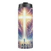 天の雲に輝く十字架 タンブラー (正面)