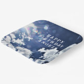 天の雲"ハッピーバースデー" "天使" ペーパープレート (傾斜あり)