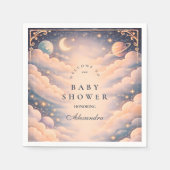 天の雲 星 ベビーシャワー スタンダードカクテルナプキン (正面)