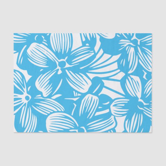 天の青い植物アジサイの花 薄葉紙 (正面)