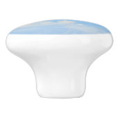 天の青と白ねじれが部分的に曇り セラミックノブ (側面)