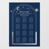天の青 銀の太陽 月 星 結婚式 ウィンドウサイン (シート)