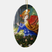 . .天の風景で花を集める天使 セラミックオーナメント (右)