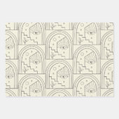 天の魔性の目のランドスケープライン黒 ラッピングペーパーシート (正面2)