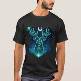 天の鹿 – 星空の優雅さ ワイルドライフ ギャラクシーTシャツ Tシャツ
