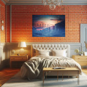 天の黄昏の鉄道お洒落ファンタジーアート ポスター