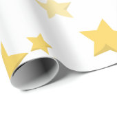 天の黄色かわいい星の赤ちゃんシャワー ラッピングペーパー (ロールコーナー)