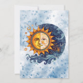 天の黄色 青い太陽 月 女子会 招待状 (裏面)