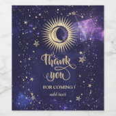 天の黄金の太陽、月、星 紫 ワインラベル (シングルラベル)