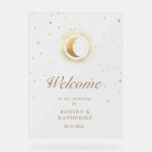 天の黄金の星月 アクリルサイン (正面)