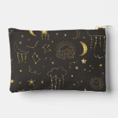天の黄金の星、月と星座 アクセサリーポーチ (裏面)