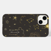 天の黄金の星、月と星座 Case-Mate iPhoneケース (裏面 (横))