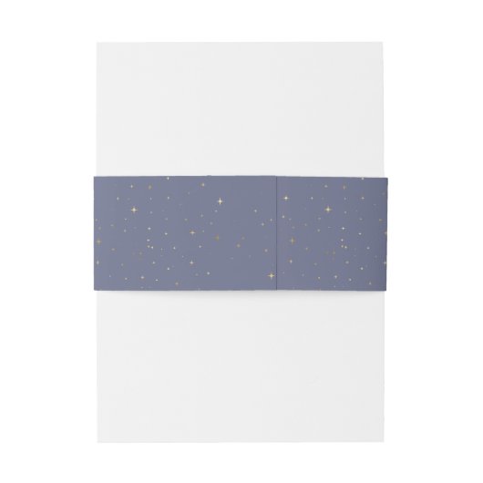 天の黄金の月と真夜中のウェディング ベリー バンド 招待状ベリーバンド (裏面例)