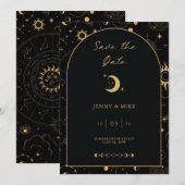 天の黒いアーチのSave the Date招待状 招待状 (正面/裏面)