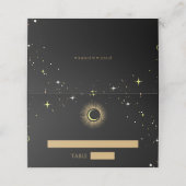 天の黒の神秘的エレガントな プレイスカード (外部開封)