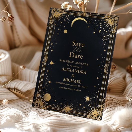 天の黒金　太陽と月　天文学　ウェディング セーブザデート