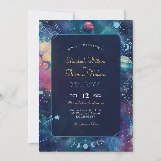 天の midnight 月 結婚式 招待状 (正面)