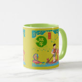 天の paddle ダンス 黄緑色 マグカップ (正面右)