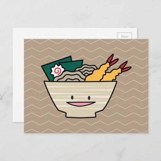 天ぷら丼のりエビ日本の麺 ポストカード (正面/裏面)