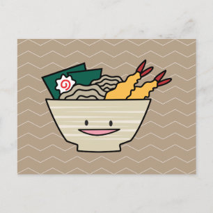 天ぷら丼のりエビ日本の麺 ポストカード