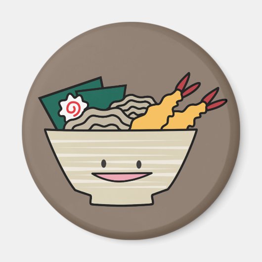 天ぷら丼のりエビ日本の麺 マグネット (正面)