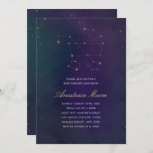 天をテーマにしたベビーシャワー 招待状 (正面/裏面)