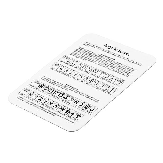 天アルファベットの天使の台本のグラフ マグネット (左側)