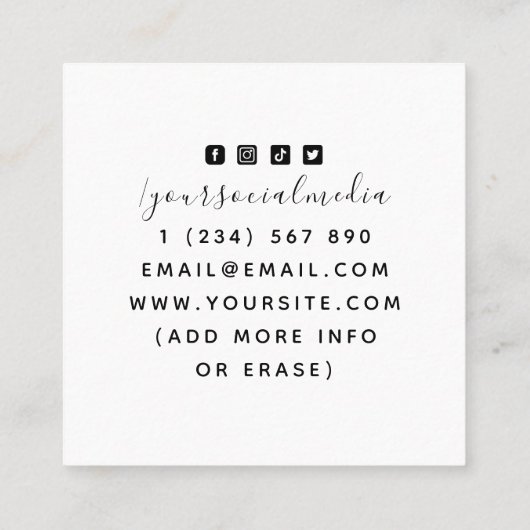 天エネルギーヒーラーコズミックミスティックパープルボホ スクエア名刺 (裏面)