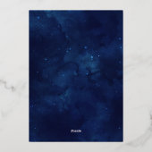 天エレガントの結婚金ゴールド 箔招待状 (裏面)