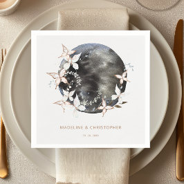 天エレガントの蝶が日付を保存結婚する スタンダードカクテルナプキン