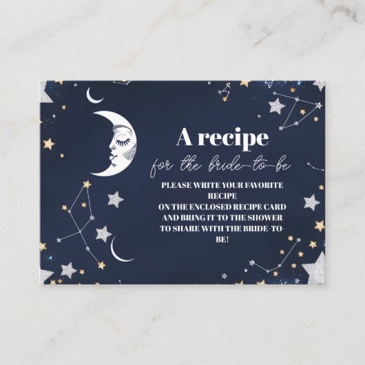 天エレガント三日月月ブライダルシャワー エンクロージャーカード (正面)