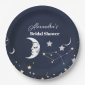 天エレガント三日月月ブライダルシャワー ペーパープレート (正面)