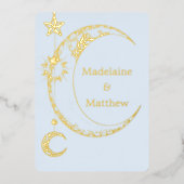 天エレガント星銀河系夕べ結婚ズ 箔招待状 (正面)