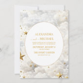 天エレガント月と星結婚の 招待状 (正面)