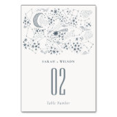 天エレガント海軍星月夜結婚月 テーブルナンバー (裏面)