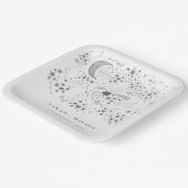 天エレガント海軍星月夜結婚月 ペーパープレート (傾斜あり)