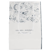 天エレガント海軍星月夜結婚月 ミディアムペーパーバッグ (裏面)