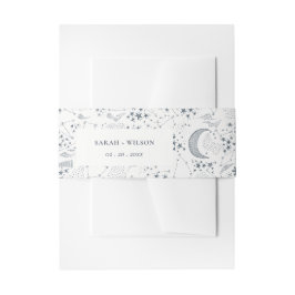 天エレガント海軍星月夜結婚月 招待状ベリーバンド