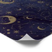 天エレガント神秘の結婚歓迎サイン ポスター (角)