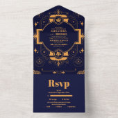 天エレガント結婚の オールインワン招待状 (内側)