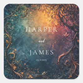 天エレガント結婚の スクエアシール