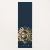 天エレガント金ゴールド太陽パーソナライズされた月 ヨガマット (正面)